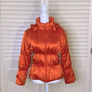 Orange puffer coat/jacket